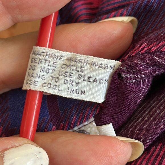 Vintage 80s Chaus Purple, Pink & Green Plaid Pleated Midi Full Rayon Skirt - Picture 7 of 7